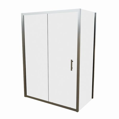 Paroi De Douche D'angle Avec Porte Coulissante + Retour Fixe Nerina - 140x80 Cm