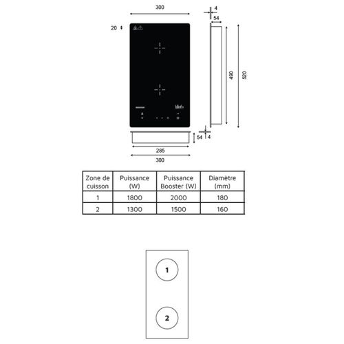 Plan De Travail Monobloc Planiquartz Avec Évier - 180 Cm - Snova - Évier à Droite - Vitrocéramique