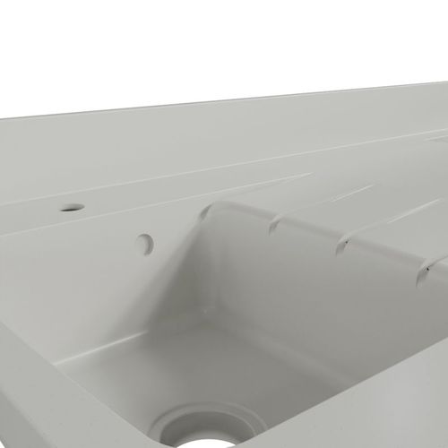 Plan De Travail Monobloc Planiquartz Avec Évier - 180 Cm - Snova - Évier à Droite - Vitrocéramique