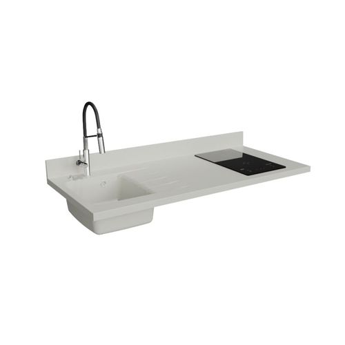 Plan De Travail Monobloc Planiquartz Avec Évier - 140 Cm - Snova - Évier à Gauche - Induction