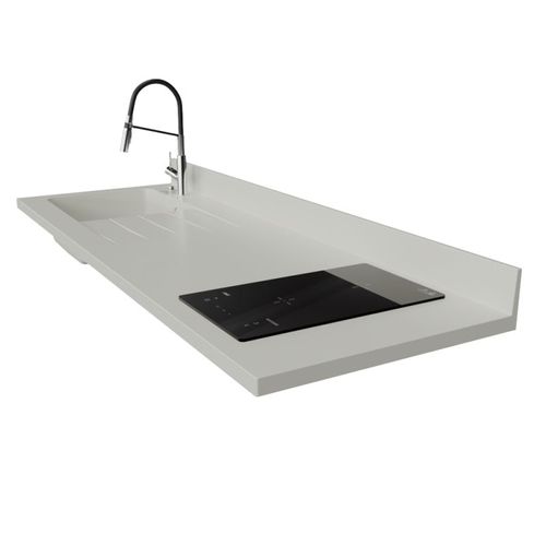 Plan De Travail Monobloc Planiquartz Avec Évier - 180 Cm - Snova - Évier à Gauche - Induction