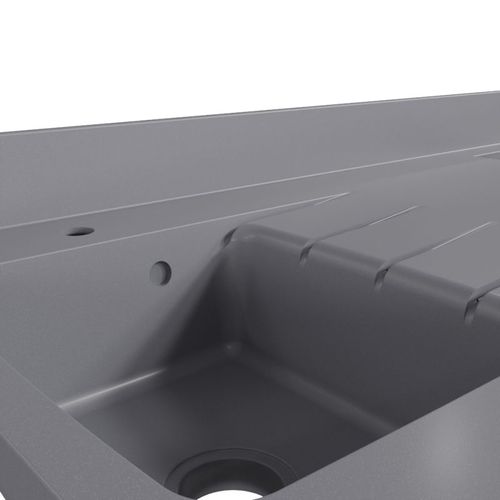 Plan De Travail Monobloc Planiquartz Avec Évier - 140 Cm - Cromo - Évier à Gauche - Induction