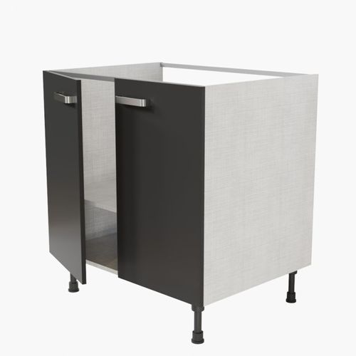 Meuble Sous Évier - 80 Cm - Noir