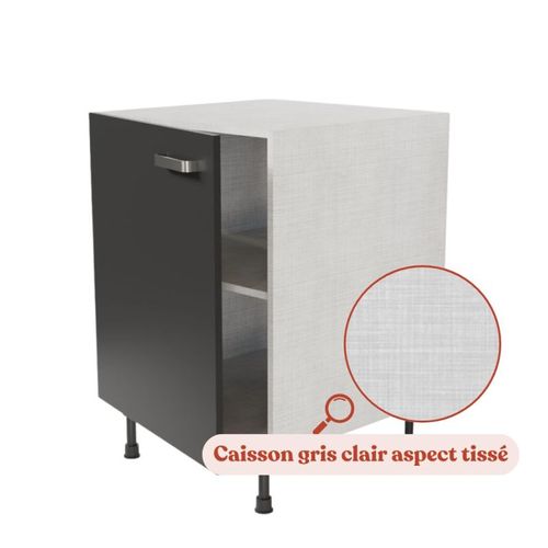 Meuble De Cuisine Bas - 60 Cm - Noir