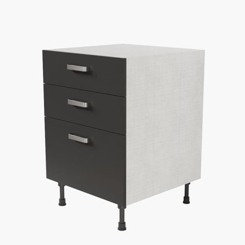 Meuble De Cuisine Bas Casserolier - 60 Cm - Noir