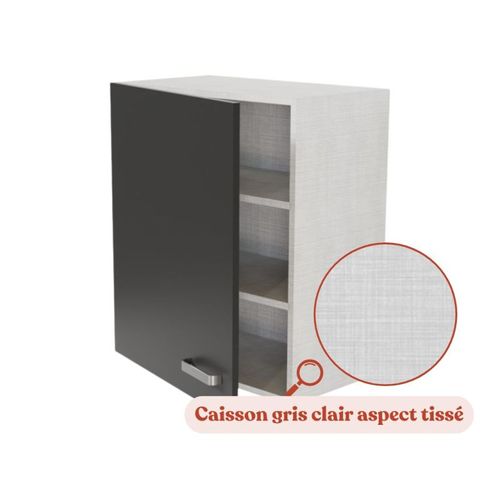 Meuble Haut De Cuisine - 60 Cm - Noir