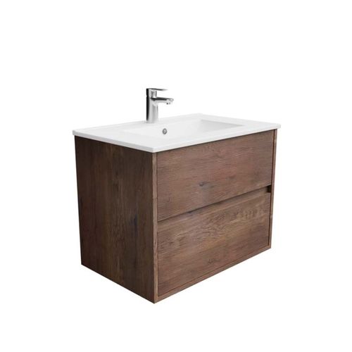 Meuble Vasque Suspendu Alixia 70 Cm - Chêne Foncé