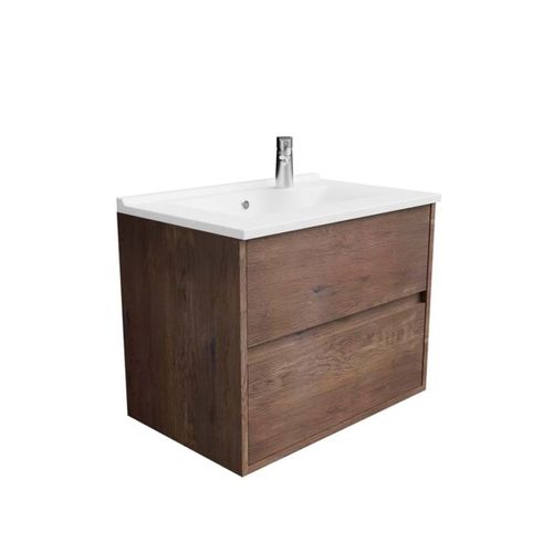 Meuble Vasque Suspendu Alixia 70 Cm - Chêne Foncé