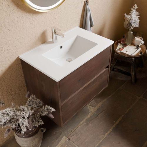 Meuble Vasque Suspendu Alixia 70 Cm + Miroir Orana