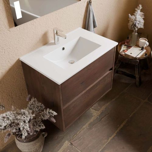 Meuble Vasque Suspendu Alixia 70 Cm + Miroir Excell Plus