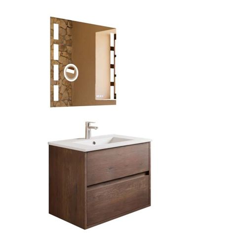 Meuble Vasque Suspendu Alixia 70 Cm + Miroir Excell Plus
