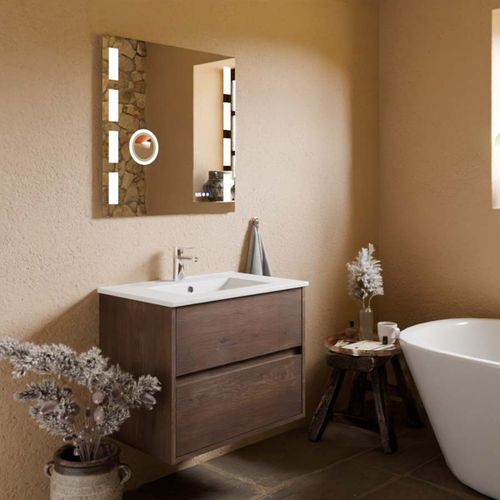 Meuble Vasque Suspendu Alixia 70 Cm + Miroir Excell Plus