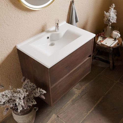 Meuble Vasque Suspendu Alixia 70 Cm + Miroir Orana