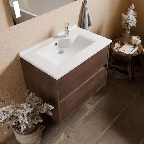 Meuble Vasque Suspendu Alixia 70 Cm + Miroir Excell Plus