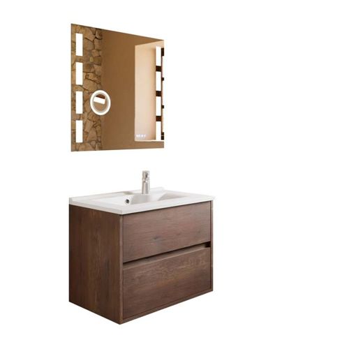 Meuble Vasque Suspendu Alixia 70 Cm + Miroir Excell Plus