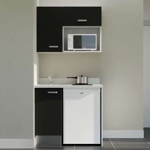 K00 : Noir - Plan Monobloc Snova Évier à Gauche + Electro Blanc