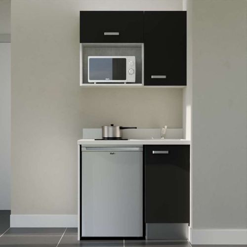 K00 : Noir - Plan Monobloc Snova Évier à Droite + Electro Inox