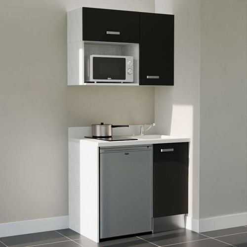 K00 : Noir - Plan Monobloc Snova Évier à Droite + Electro Inox