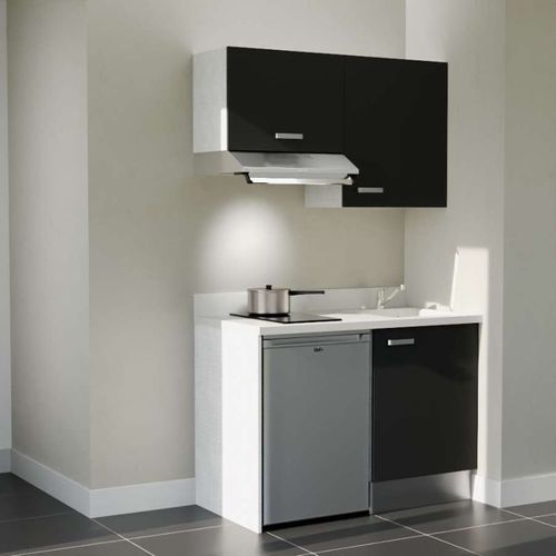 K01 : Noir - Plan Monobloc Snova Évier à Droite + Electro Inox