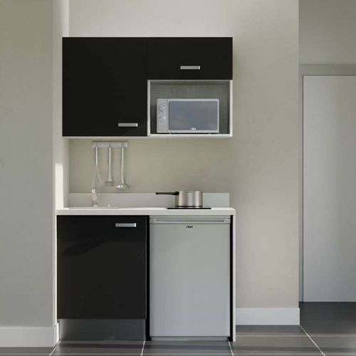 K07 : Noir - Plan Monobloc Snova Évier à Gauche + Electro Inox