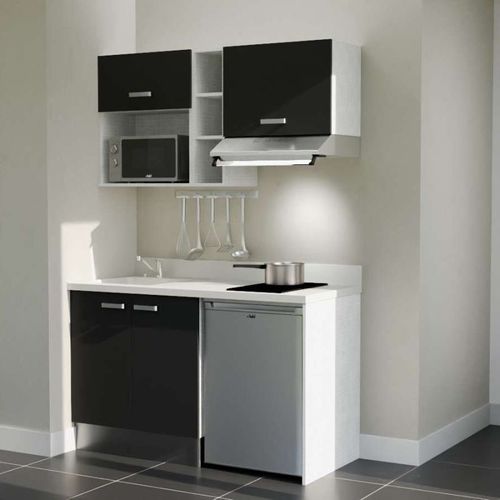 K13 : Noir - Plan Monobloc Snova Évier à Gauche + Electro Inox