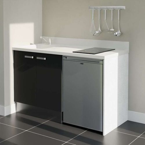 K17 : Noir - Plan Monobloc Snova Évier à Gauche + Electro Inox