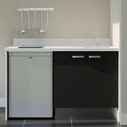 K17 : Noir - Plan Monobloc Snova Évier à Droite + Electro Inox