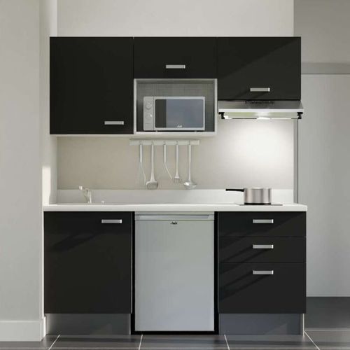 K20 : Noir - Plan Monobloc Snova Évier à Gauche + Electro Inox