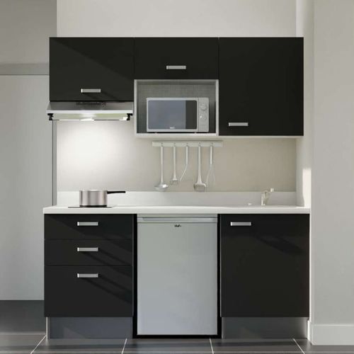 K20 : Noir - Plan Monobloc Snova Évier à Droite + Electro Inox