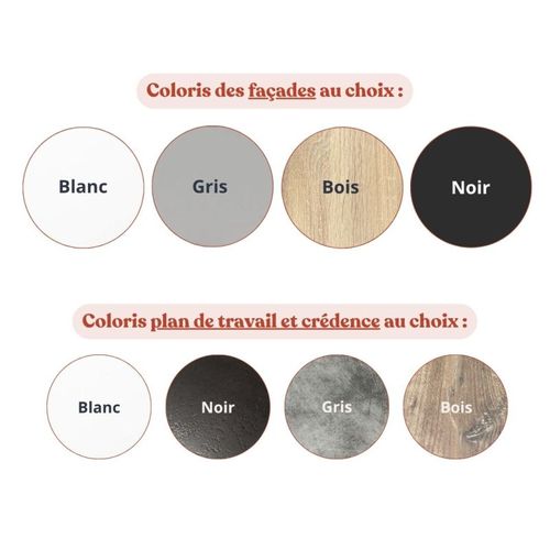 Kitchenette D'angle Ka02l-pt-façade Blanc-plan Blanc-evier Inox-crédences Non+electro Inox