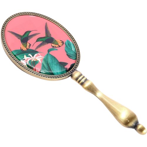 Décoration En Métal Et Verre Oiseau Du Paradis 20 X 7 Cm Rose