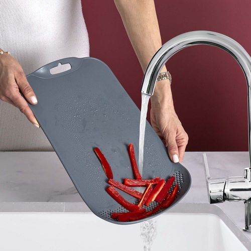 Planche à Découper En Polypropylène Avec Passoire Intégrée (lot De 2) Bordeaux