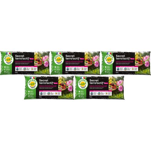 Terreau Bio Actif 40 Litres Lot De 5