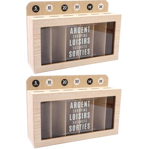 Tirelire Compartimentée Shopping 30x20 Cm (lot De 2)