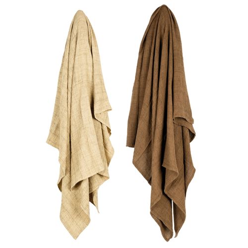 Plaids En Coton Gaufré Lot De 2