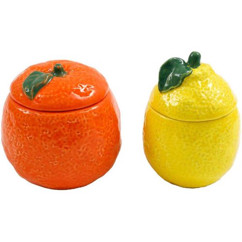 Boite De Conservation Agrumes En Porcelaine (lot De 2)