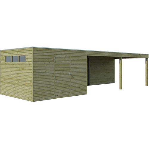 Abri De Jardin Traité 300 X 300 Cm Qube Abri Avec Extension Et Plancher