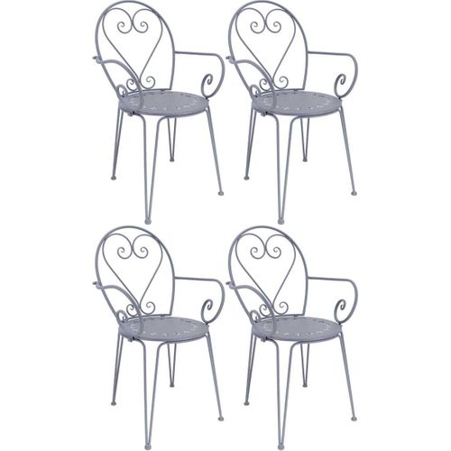 Fauteuil En Fer Belle Époque (lot De 4)