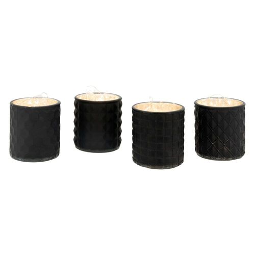 Photophore Noir En Verre Teinté Mat Lot De 8