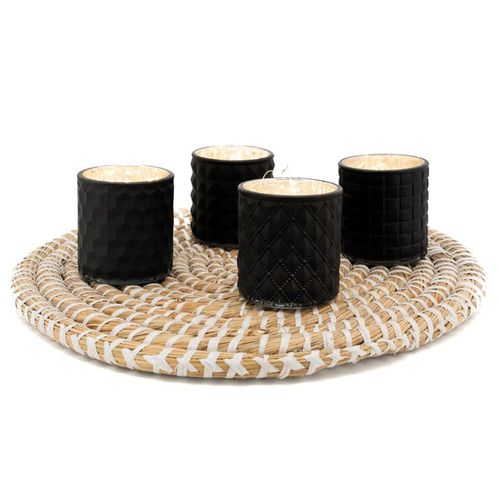 Photophore Noir En Verre Teinté Mat Lot De 8