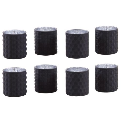 Photophore Noir En Verre Teinté Mat Lot De 8