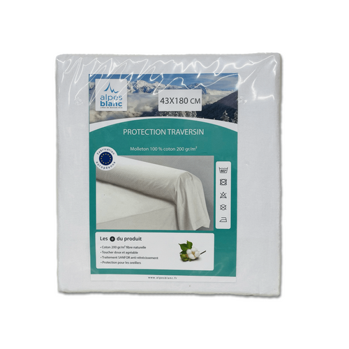 Protège Traversin 43x180 Cm En Coton 200g/m² - Sous-taie Douce Et Respirant, Protège Et Prolonge La