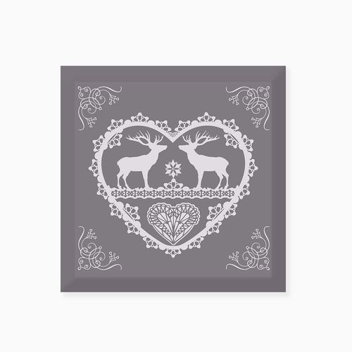 Lot De 2 Taies Carrées Winter Rouge Et Gris Pur Coton