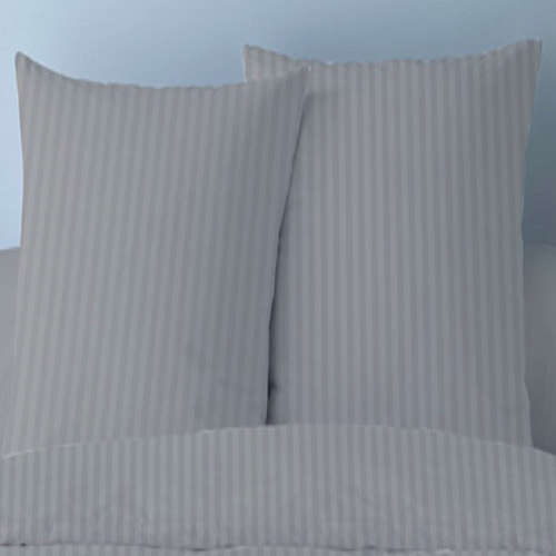Housses De Couette 260x240 Unies Rayées + 2 Taies Pur Satin De Coton
