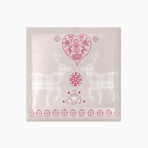 Lot 2 Taies D'oreiller Carrées Esprit Chalet Pur Coton Vanoise Rouge