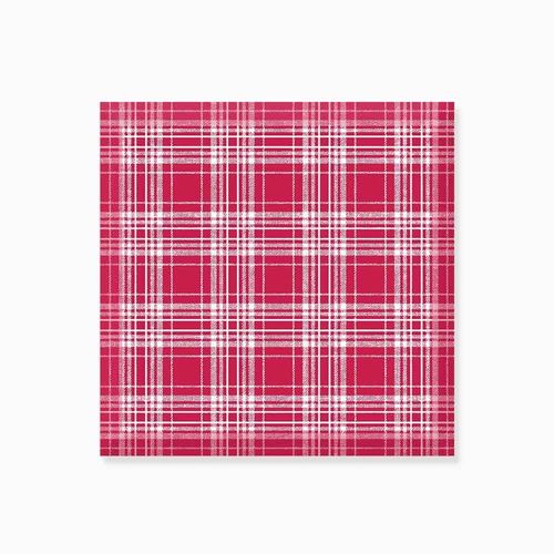 Lot 2 Taies D'oreiller Carrées Esprit Chalet Pur Coton Vanoise Rouge