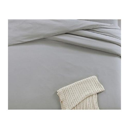 Housse De Couette 240x280 Cm Unie Gris Souris 100% Coton 57 Fils/cm² + 2 Taies Assorties –