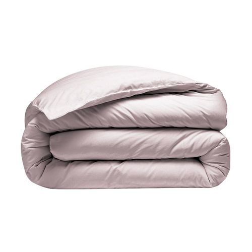 Housse De Couette Rose Poudré 280x240 Cm + 2 Taies 65x65 Cm – 100% Percale 80 Fils - Finition Rabat