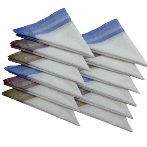 Lot De Mouchoirs Homme 100 % Coton Jumel 45x45 Cm - Douceur Premium, Réutilisables, Intérieur Blanc