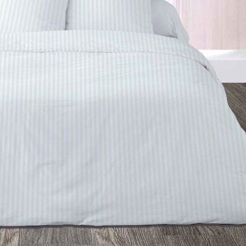 Housse De Couette Satin Blanc 240x260 Cm + 2 Taies 65x65 Cm - 100 % Coton Percale, Doux, Respirant,